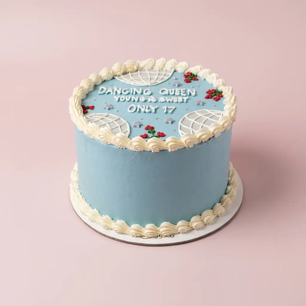 Blue Disco Birthday Cake
