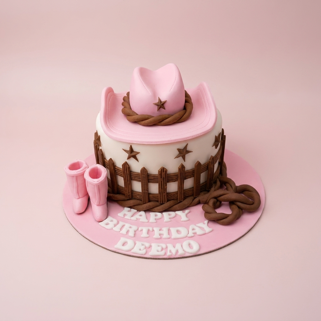 Cowgirl Birthday Cake for Girls