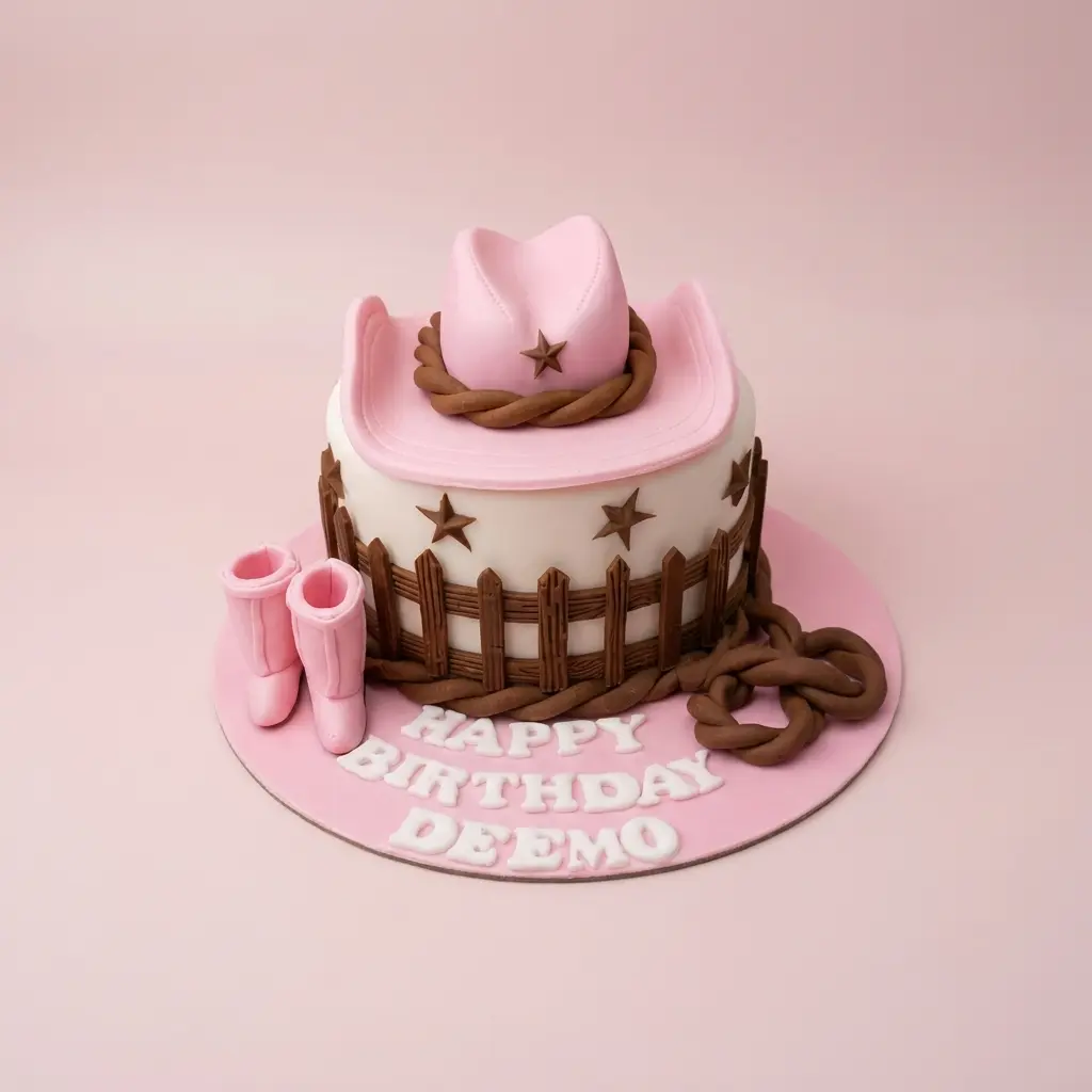 Cowgirl Birthday Cake for Girls