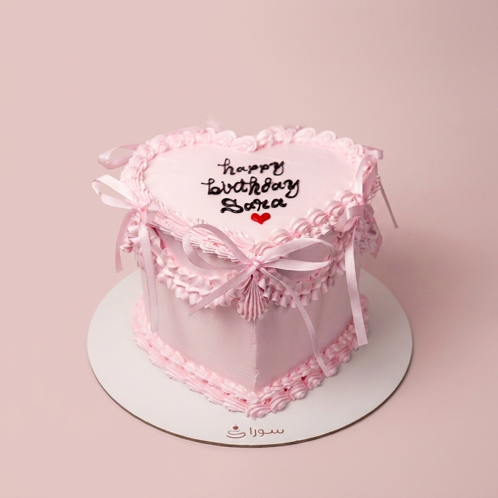 Pink Heart Birthday Cake
