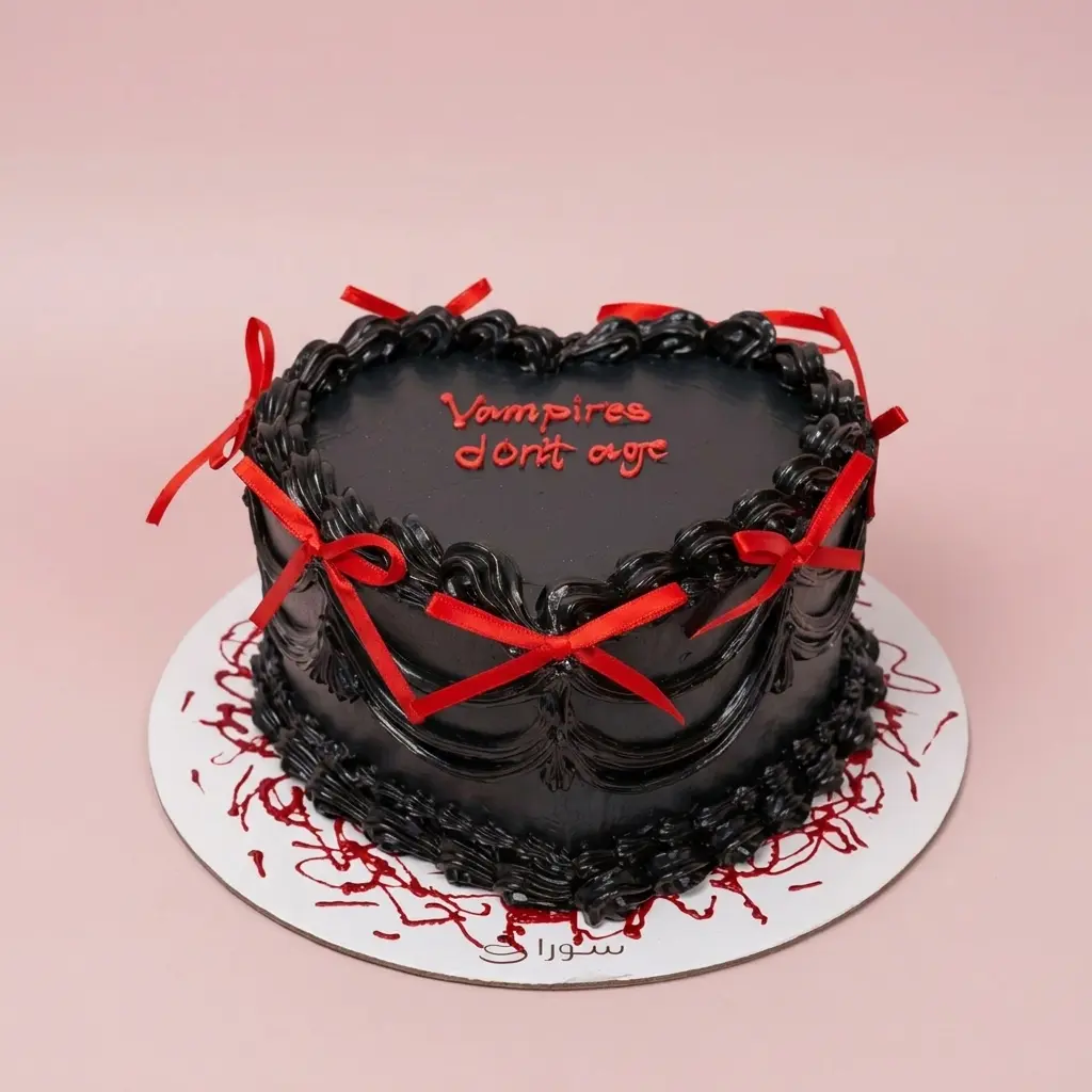 Vampire Heart Cake Black Design